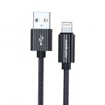 Rock Space R11 1 mt 2.4A Siyah Lightning Şarj ve Data Aktarım Kablosu