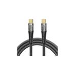Rock Z21 100 W Type-C to Type-C PD 6 A 1.2 m Siyah Altın Uçlu Örgü Şarj ve Data Kablosu