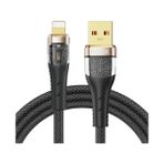 Rock Z21 12 W Lightning 2.4 A 1.2 m Siyah Altın Uçlu Örgü Şarj ve Data Kablosu
