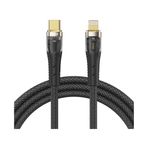 Rock Z21 33 W USB-C to Lightning PD 3 A 1.2 m Siyah Altın Uçlu Örgü Şarj ve Data Kablosu