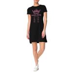 ROCKANDROLL Blackpink Tur Siyah Kısa Kollu Penye Kadın T-shirt Elbise