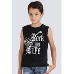 ROCKANDROLL Hayatım Rock Siyah Kesik Kol Erkek Çocuk T-shirt