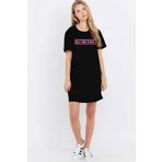 ROCKANDROLL Kadın Siyah Blackpink Pac Kısa Kollu Penye T-shirt Elbise