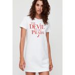 ROCKANDROLL Marka Sever Beyaz Kısa Kollu Penye Kadın T-shirt Elbise