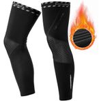 ROCKBROS Bisiklet Sporu Kolluk Kol Kolluk Bacak Koruyucu Kış, Kaymaz Kol Isıtıcısı Bacak Isıtıcı Koşu Futbol Basketbol Erkek/Kadın S-3XL (1 Çift)