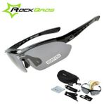 Rockbros Polarize 5 Lensli Taktik Gözlük Seti – Airsoft, Motor, Bisiklet ve Outdoor Spor Gözlüğü - Siyah - Standart
