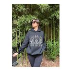 rockcity GRİ TAŞLI KAPÜŞONLU OVERSİZE SWEATSHİRT