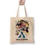 Rockman Megaman Bez Çanta Uzun Saplı - Açık Bej - 40 X 40