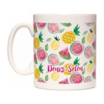 Rock'n Fox Karpuz Ananas Meyve Desenli Kişiye İsme Özel Kupa Bardak