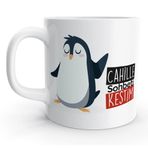 Rock'n Fox Store Cahille Sohbeti Kestim Penguen Tasarım Kupa Bardak