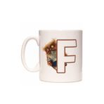 Rock'n Fox Store F Harfi Uykusuz Baykuş Baş Harf Tasarımlı Kahve Kupa Bardak