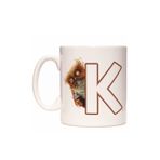 Rock'n Fox Store K Harfi Uykusuz Baykuş Baş Harf Tasarımlı Kahve Kupa Bardak