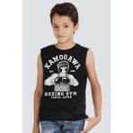 Rock&roll Anime Boksör Siyah Kesik Kol Erkek Çocuk T-Shirt - 6 Yaş