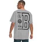 Rock&Roll Brooklyn Logo Gri Oversize Arka Baskılı Kısa Kollu Erkek T-Shirt - 00 Gri - M - L