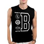 Rock&Roll Brooklyn Logo Siyah Erkek Kesik Kol / Kolsuz Tişört - 0 Siyah - XS