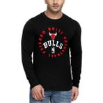Rock&roll Bulls Basket Siyah Bisiklet Yaka Uzun Kollu Penye Erkek T-Shirt - M