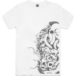 Rock&Roll Büyük Ahtapot Beyaz Kısa Kollu Erkek T-Shirt - M