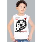 Rock&roll Chicago Racing Beyaz Kesik Kol Erkek Çocuk T-Shirt - 10 Yaş