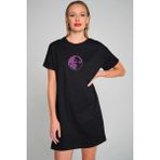 Rock&Roll Denge Kedileri Siyah Kısa Kollu Penye T-Shirt Elbise - M - 000-Siyah
