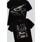 Rock&Roll Fender Gitar, Gitarımın Telleri Erkek Tişört 2'li Eko Paket - XS - 02S-Siyah