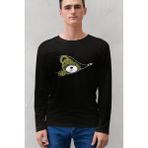 Rock&roll Fermuarlı Teddy Siyah Bisiklet Yaka Uzun Kollu Penye Erkek T-Shirt