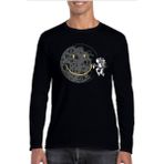 Rock&Roll Grafitici Astronot Bisiklet Yaka Siyah Uzun Kollu Penye Erkek T-Shirt