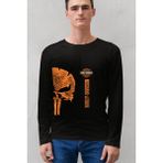 Rock&Roll Harley Ceza Siyah Uzun Kollu Erkek Penye Tshirt - 0 Siyah