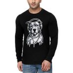 Rock&roll Kolyeli Pit Siyah Bisiklet Yaka Uzun Kollu Penye Erkek T-Shirt - XL