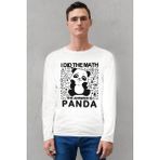 Rock&roll Panda Cevabı Beyaz Bisiklet Yaka Uzun Kollu Penye Erkek T-Shirt - XL