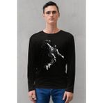 Rock&Roll Pro Smaç Bisiklet Yaka Siyah Uzun Kollu Penye Erkek T-Shirt - XL