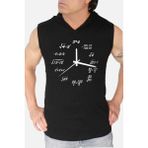 Rock&Roll Saat Kaç Siyah Kapşonlu|kolsuz Erkek Atlet T-Shirt