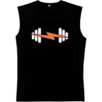 Rock&Roll Şimşek Spor Siyah Kesik Kol | Kolsuz Erkek T-Shirt | Atlet - 3XL