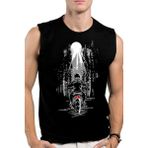 Rock&Roll Yalnız Kovboy Siyah Kesik Kol | Kolsuz Erkek T-Shirt | Atlet - XS