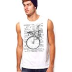 Rock&Roll Yarış Bisikleti Yazılar Beyaz Kesik Kol / Kolsuz Erkek T-Shirt - 001 - Beyaz - M