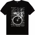 Rock&Roll Yarış Bisikleti Yazılar Siyah Kısa Kollu T-Shirt - XL