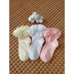 Rocks For Dantelli Penye Burun Dikişsiz 3'lü Kız Çocuk Çorabı - 9 - 10 - Çok Renkli-KR1