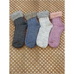 Rocks For Kadın 4 Çift Yünlü Katlamalı Bot Çorabı - 35 - 40 - Çok Renkli