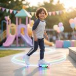 Rocky Glow Beyaz LED Işıklı Patenli Ayakkabı Çocuk Tekerlekli Spor Ayakkabı