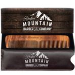 Rocky Mountain Barber Company Saç Tarağı - Hediye Kutusunda Yüksek Kaliteli Tasarım ile Baş Saçı, Sakal, Bıyık için İnce ve Orta Dişli Anti-Statik ve Takılmayan Ahşap
