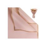 roco paper Çiçek Buket Kağıdı - Çiçek Ambalaj Kağıdı - Pembe - Altın Kenarlı - Mat OPP 58x58 cm - 20 Adet