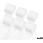 Roco Paper Co. Beyaz Krapon Kağıdı Rulosu, 6’lı Paket, Çiçek Yapım, Parti, El Işi Süsleme Kağıdı, 4.5 cm x 22 Metre