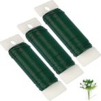 Roco Paper Co. Çiçek Sarma Teli Çok Amaçlı Çiçek Yapım ve Bağlama Teli 3'lü Set 105 Metre 0.64 mm Çap Yeşil
