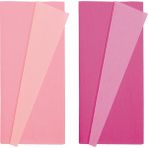 Roco Paper Co. Çift Taraflı Alman Krapon Kağıdı 2li Set, Çiçek Yapım KAĞIDI,90GR 25X125 Cm,pembe&dut,açık Gül&pembe