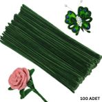 Roco Paper Co. Şönil Tel, El Işi, Dıy, Hobi ve Çiçek Yapım Teli, Haki Yeşil, 100 Adet, 6 mm - 30 cm