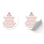 Roco Paper Co. Yuvarlak Kuşe Ambalaj, Kutu Sticker– Paketi Açmayın Etiketi, 27 mm x 27 mm -140 Adet