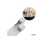 roco paper Gümüş Krapon Kağıdı Rulosu, Çiçek Yapım, Parti, El İşi Süsleme Kağıdı, 2li Paket, 4.5 Cm x 22 Metre