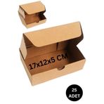 roco paper Kilitli E-Ticaret Hediye Kutusu, Kraft Karton Kargo Paketleme Kutusu, 25 Adet, 17x12x5 Cm