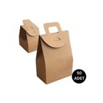 roco paper Kraft Kınalık Çerezlik El Geçme Çanta No:2 - 6.5x11x4.5 Cm 50 Adet