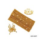 roco paper Şönil Tel, El İşi, DIY, Hobi ve Çiçek Yapım Teli, Simli Altın, 100 Adet, 6 mm - 30 Cm
