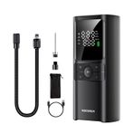 Rocoren 150PSI 4000mAh Şarjlı Taşınabilir Hava Pompası Araç Lastik, Bisiklet, Top Şişirme (Powerbank+Led Lamba+Lcd Ekran)